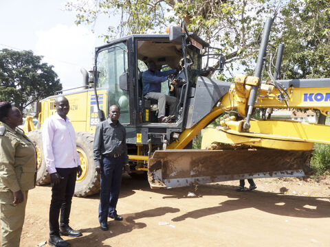 District Officials commisioning Obalanga - Oditel road